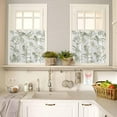 thumbnail image 4 of Vintage Floral Plant 3-Piece Kitchen Curtain Set, Rod Pocket Kitchen Curtain Valance and Tiers Set, Washable Drape Window Treatment Set, Sage Green, 4 of 5
