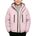 thumbnail image 3 of WAVSUF Boys Fleece Ski Jacket, Multiple Pockets Long Sleeve Soft Warm Winter Snow Hiking Hooded Coat Pink 7-8, 3 of 6