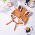 thumbnail image 2 of Easter Baby Bunny Ears Hat Infant Fuzzy Pilot Hats Bonnet Hat Earflap Beanie Cap with Chin Straps for Boys Girls, 2 of 8