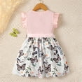 thumbnail image 5 of SGMVNU Toddler Girls Dresses Ruffle Flutter Sleeve A-line Dress Girls Dress Size 6 Bowknot Party Princess Summer Sundresses(Size 4-5 Years,1-Pink), 5 of 6