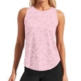 thumbnail image 3 of FASHOFT Athletic Tank Tops For Women Summer Hollow Print Yoga Tank Top Loose Tee Blouse Seamless Comfy Breathable Top Fitness Workout Sports Womens Sleeveless Shirts Pink XS, 3 of 7