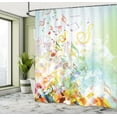 thumbnail image 4 of Ambesonne Music Note Shower Curtain, Shattered Elements, 69"Wx84"L, Multicolor, 4 of 4