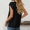thumbnail image 3 of Chandail Sans Manches Col en V Tricoté Style Universitaire pour Femmes, 3 of 7