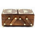 thumbnail image 3 of Nagina International Fold-able Brass Inlaid Beautiful Rosewood Handmade Sliding Storage Box | Trivial & Jewelry Storage Box (Taj Mahal), 3 of 4