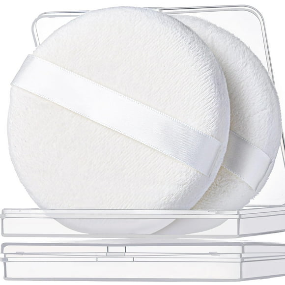 Powder Puff Teenitor de 4,13 pulgadas para talco corporal con recipiente