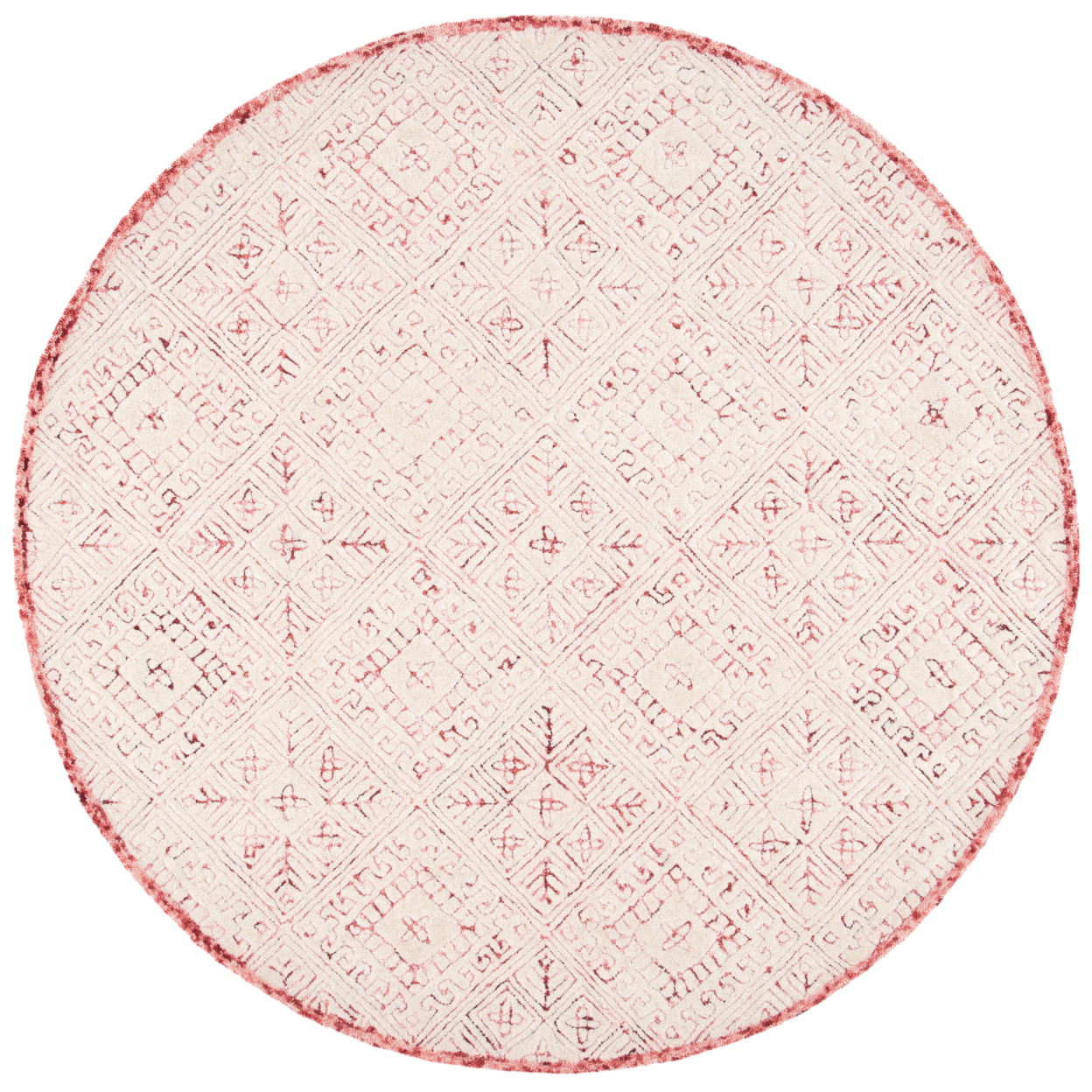 SAFAVIEH Glamour Drummond Geometric Floral Wool Area Rug, Pink/Ivory, 4' x 6'