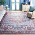 thumbnail image 3 of SAFAVIEH Tucson Jayla Oriental Machine Washable Area Rug, Gray Blue/Rust, 7' x 7' Square, 3 of 14