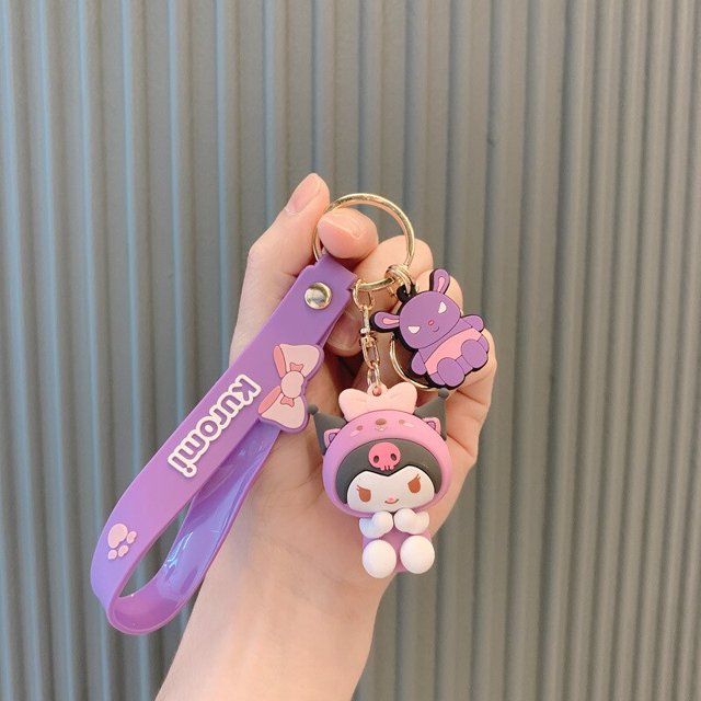 Sanrio-Llavero de Hello Kitty My Melody Kuromi Cinnamoroll Kawaii para niño y niña, colgante de bolso, muñeca linda, juguetes para niños, regalos de cumpleaños Fivean unisex