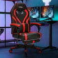 thumbnail image 4 of Gymax Massage Gaming Chair Racing Recliner Computer Desk Chair w/Footrest Red, 4 of 10