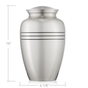 Reminded Adult Cremation Memorial Urn for Human Ashes, Pewter Etched Cross Brass Funeral Urn with Velvet Bag