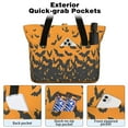thumbnail image 2 of Tote Bag for Women - Orange Halloween Bats Shoulder Bag - Large Utility Work Duffle Bag with Zipper Handbag for Travel, Work, Sprots, 2 of 5
