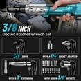 thumbnail image 3 of Seesii 21V 3/8" Cordless Electric Ratchet Wrench Set 90Nm, 66Ft-lbs Power Ratchet Wrench, Variable Speed Trigger, 2pcs 2.0Ah Batteries, 8pcs Sockets, 1/4" & 1/2" Adapter, 3" Extension Bar, RT600B, 3 of 10