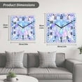 thumbnail image 5 of Stained Glass Wooden Wall Clock Silent Non Ticking, Blue Purple Floral Geometric Square Wall Clocks Battery Operated, Decor Clock for Home Office, Living Room, Kitchen, 10 Inch, 5 of 9
