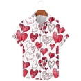 thumbnail image 2 of guisaled Mens Valentines Day Shirts Hawaiian Shirt Cute Heart Print Loose-Fit Short Sleeve Button Down Beach Casual Shirts Valentine'S Day s, 2 of 5