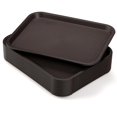 thumbnail image 1 of Yarlung 12 Pack Plastic Fast Food Trays, 13.8x10.5 Inch Rectangular Cafeteria Trays Restaurant Serving Tray for Coffee Table, Party, Brown, 1 of 9