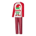 thumbnail image 3 of Christmas Pajamas for Family, Long Sleeve Elf Print Tops + Plaid Pants Set Sleepwear Loungewear, 3 of 10