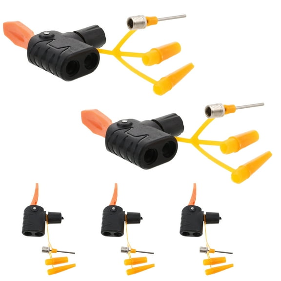 5pcs Portable Bike Pump Nozzle Bicycle Air Pump Head Bike Tire Inflator Adapter Replacement Double Pump Head for Bike Camping