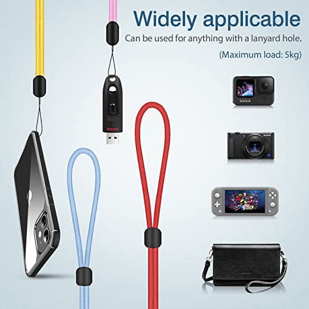 Sourcing Map 15 Stück Nylon Handy-Lanyards Mit Karabiner – Schwarz, Ca. 7 Cm Lang, Für Schlüssel, USB-Sticks & DIY