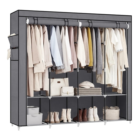 Organizador de armario portátil SONGMICS de 170 x 45 x 167 cm, color gris