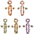 thumbnail image 3 of 40 paquetes de leis de flores hawaianas, suministros para fiestas tropicales de Luau de guirnaldas de hula, collares, pulseras, diademas, flores de seda de imitación gigantes para decoraciones, 3 of 6