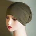 thumbnail image 1 of Chapeau et Foulard en Soie et Coton de Couleur Unie Multicolore, 1 of 6