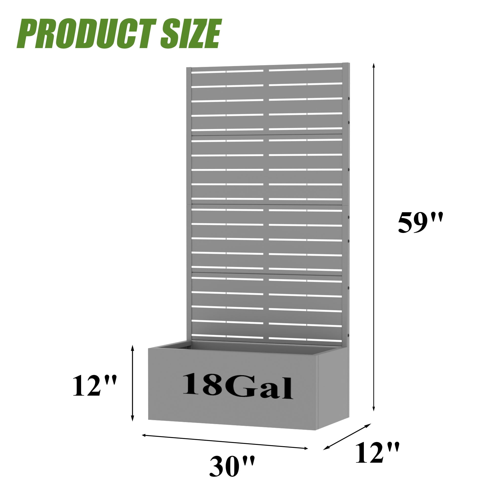 MAYEERTY 59*30in Outdoor Metal Planter Box, Removable Outdoor Planter, Portable Garden Planter Box for Balcony, Garden, Yard