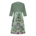 thumbnail image 5 of LYXSSBYX Womens Dresses with Jackets 2 Piece Sets Two-Piece Women's Summer Printed Round Neck Elegant A Line Sling Dress and Half Sleeve Cardigan Tops Set Suit, 5 of 5