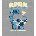 thumbnail image 4 of Autism Awareness Blue Dino Puzzle Icon Adult Heather Gray Crew Neck Short Sleeve Tee-Medium, 4 of 4