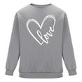 thumbnail image 4 of Sweatshirts for Men Hearted-Printed Graphic Crew Neck Long Sleeve Pullover Fall Tops Gray M, 4 of 6
