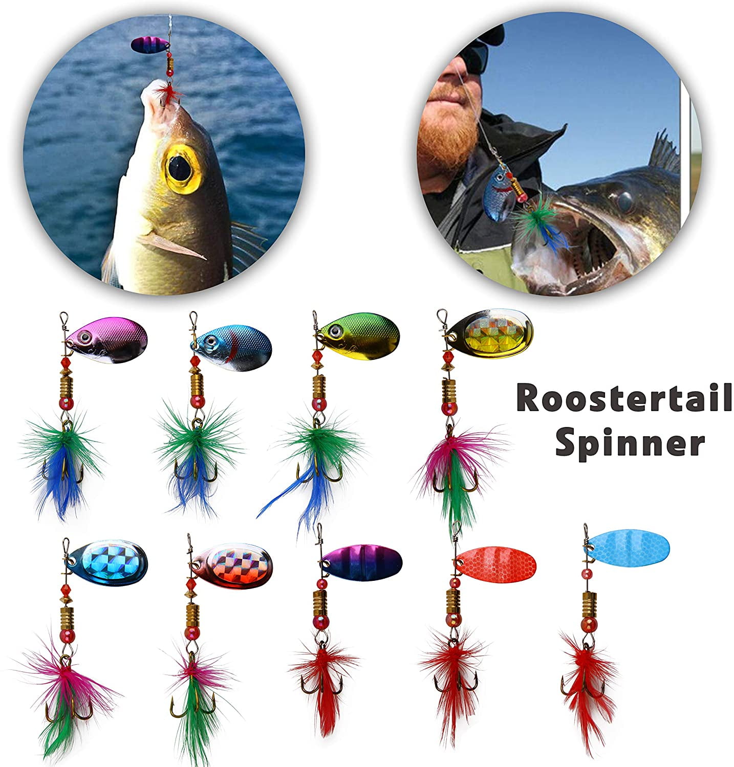 VanRolldex, Metal Spinner Fishing Lures Kit, 30pcs, Rooster Bait Tail - Walmart.com VanRolldex, Metal Spinner Fishing Lures Kit, 30pcs, Rooster Bait Tail - Walmart.com