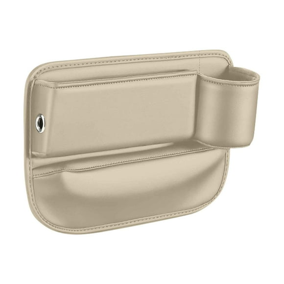 Organizador para asiento de coche (1 unidad), caja de almacenamiento universal (30 x 20 x 3 cm), diseño de cuero con orificio de carga para teléfonos y carteras.