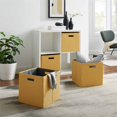 thumbnail image 4 of Linon Lane Two Pack Fabric Storage Bins in Yellow, 4 of 13