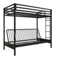 DHP Miles Twin over Futon Metal Bunk Bed with Ladder for Kids, Black