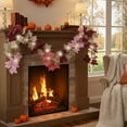 thumbnail image 3 of Moocorvic Fall Maple Leaf Garland with Lights, 5.64ft Thanksgiving Decoration Hanging Artificial Garland for Party Wedding Fireplace Proch Indoor, 3 of 7