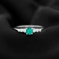 thumbnail image 3 of Rosec Jewels Certified Lab Grown Emerald Promise Ring for Women - Emerald Diamond Ring - Ready to Gift for Valentines, 925 Sterling Silver, US 4.00, 3 of 5