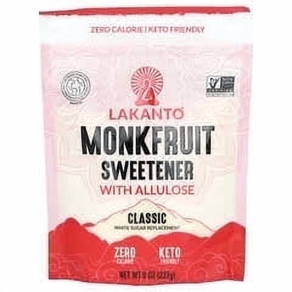 Lakanto, Monkfruit Sweetener with Allulose, Classic , 8 oz (227 g) Pack of 3