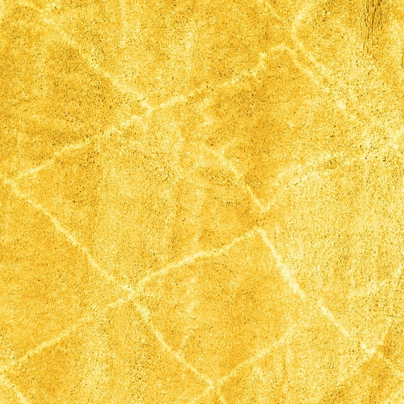 Ahgly Company Machine Washable Indoor Square Trellis Yellow Modern Area Rugs, 7' Square