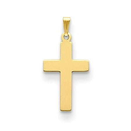 14k Yellow Gold Engravable Latin Cross Pendant