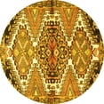 thumbnail image 1 of Ahgly Company Machine Washable Indoor Round Persian Yellow Traditional Area Rugs, 8' Round, 1 of 4
