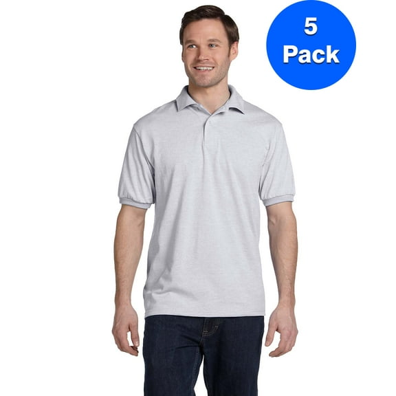 Mens 50/50 ComfortBlend EcoSmart Jersey Knit Polo 054 (5 PACK)