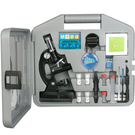Agm Metal - AMSCOPE-KIDS 120X-240X-300X-480X-600X-1200X Metal Arm Kids Children Biological Microscope Kit