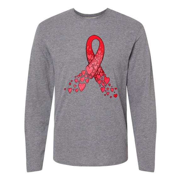Inktastic Heart Health Awareness Red Ribbon Made of Hearts Long Sleeve T-Shirt