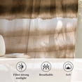 thumbnail image 6 of Brown Stripes Semi Sheer Curtains Drapes for Living Room, Bedroom, French Doors Window 108 Inches Long, Country Watercolors Gradient Texture Rod Pocket Chiffon Curtain Drapery Voile Draperies Panel, 6 of 8