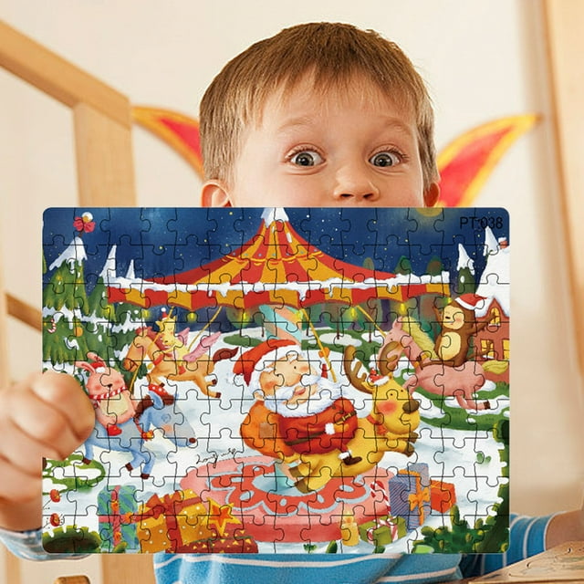Puzzle Thickened Paper Santa 126 Of Puzzle For Children To Assemble Hunger Hippo Game Extra Large for Toddlers Computer for Toddlers 4 Years Old Building for Kids Ages 2 Giggle Wiggle Doll Board Games