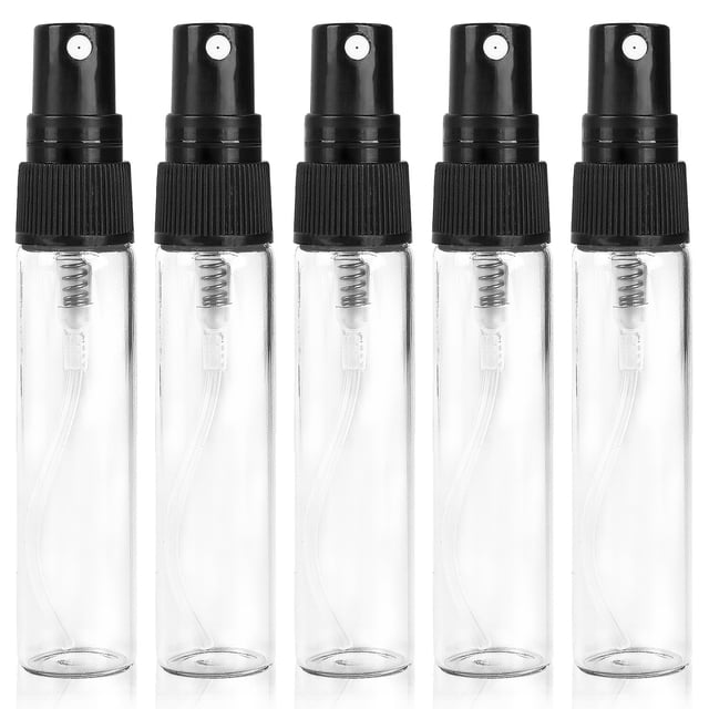 Bomba de prensa recargable, botella de vidrio con pulverizador, contenedor de líquidos, atomizador de Perfume, botellas recargables de viaje, 2/3/5/10ml, 5 uds. Gao Jinjia LED