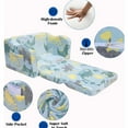 thumbnail image 5 of Play Couch - Foam Padded. Blue Linen Upholstery. Wood Frame. 2, Soft And Delightful. Modern Joy Modular . Cushioned. Linen. Attractive. Decor, 5 of 6