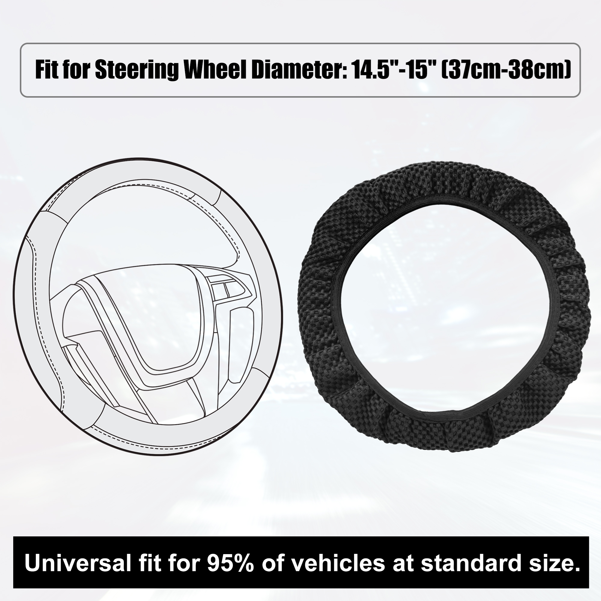 Unique Bargains Universal Elastic Stretch Antislip Microfiber Steering Wheel Cover