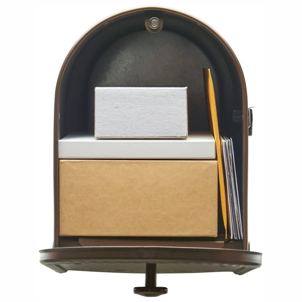 Gibraltar Mailboxes Edwards Large, Steel, Post Mount Mailbox, Venetian Bronze, EM160VB0