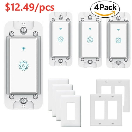 Smart Wi-Fi Light Switch  Single Pole Switch Wireless Smartphone Remote Control Wall Light Switch  Compatible with Smart Life App Android IOS from Anywhere  Timing Function No Hub Required price history on PriceWatchPro