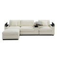 thumbnail image 3 of Living Room Sofas 120.3"Sectional Sofa ,L-Shaped Oversized Couch ,Comfy Cloud Couch Set with Drop Down Table,360-degree Swivel tray ,Cup Holders,USB Charger,Storage OTTOMAN and Armrest,Wide Seat Sof, 3 of 14